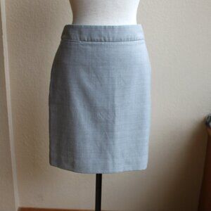 J Crew Gray Wool Mid Rise Knee Length Career  Skirt 8P